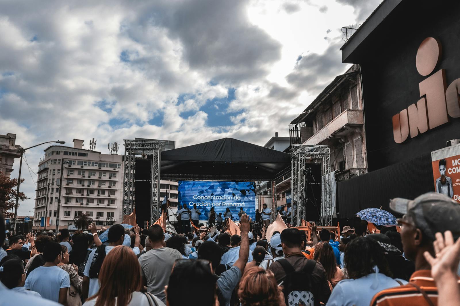 People participating in a group activity festival