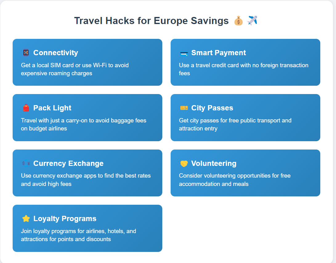 Travel Hacks for Europe Savings