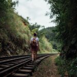 solo woman traveler walking at daytime