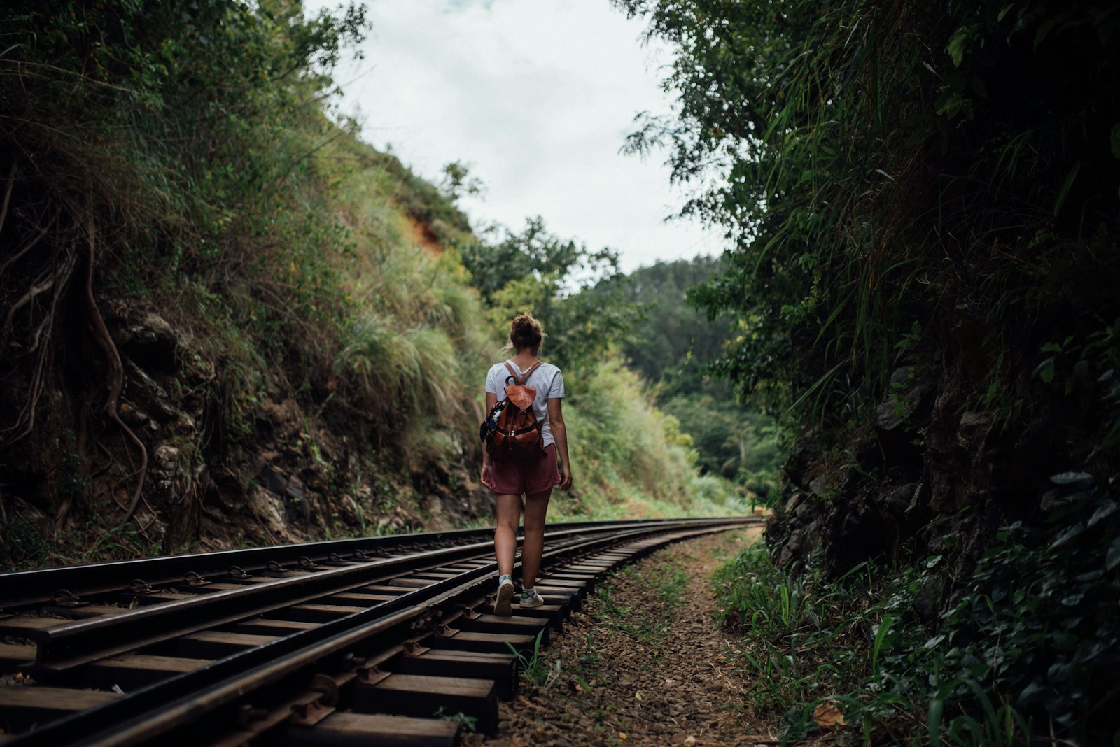 solo woman traveler walking at daytime